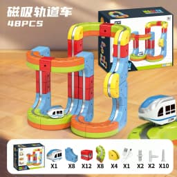Brand-New Sell Well Anti-Gravity Magnetic Attraction Track Train Changeable Magnetic Magic Rail Car Electric Train Toy
