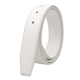 3.3 Cm Board Buckle Pin Buckle Belt Strip, Belt Body, Buckle-Free White and Blue-Gray Genuine Leather Perforated Belt