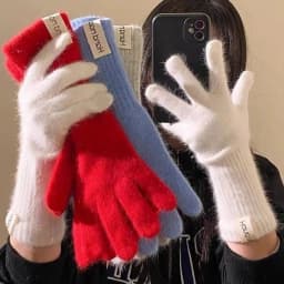 Winter Women Wool Gloves Knitted Full Finger Extended Long Gloves Wool Touchscreen Mittens Thick Warm Cycling Anti Cold Gloves