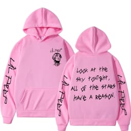 Rapper Lil Peep Look At The Sky Tonight All of The Stars Have A Reason Print Hoodie Men Women Hip Hop Oversized Hoody Sweatshirt
