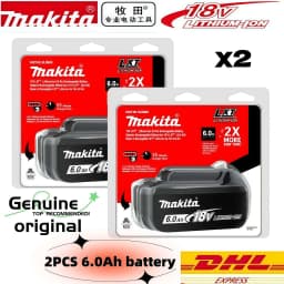 Original Makita 18V BL1860 6Ah Lithium Battery Power Tool Battery Replacement LXT BL1850B BL1840 18V Screwdriver with Battery MA