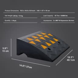 SucceBuy 1/2 Pack Rubber Curb Ramp Threshold Driveway Ramps with Stable Grid Structure for Car Wheelchairs Motorcycles Bikes