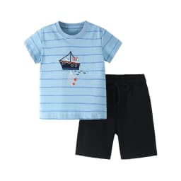 Jumping Meters 2-7T Summer Clothing Sets With Animals  Boys Girls Cotton Fashion Children's Clothing Sets Hot Selling Suits