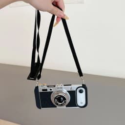 Camera Pattern Crossbody Lanyard Rope Phone Case For iPhone 18 17 16 15 14 13 12 11 Pro Max Soft Shockproof Silicone Cover Girls