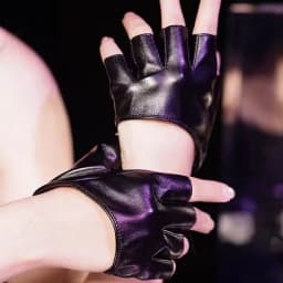 Black Pu Leather Half Finger Gloves Gothic Punk Rock Lolita Harajuku Stage Performance Cosplay Party Fingerless Women Gloves