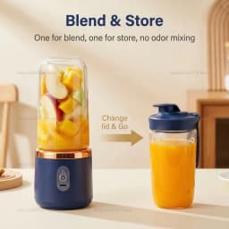 2 Cup Electric Fruit Juicer Blender Juice Mixer Wireless Portable Household USB Charging 6 Blade With Cup Portable Juice Juicer