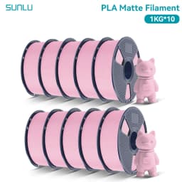 SUNLU 10Roll PLA Matte Filament 1.75mm 1kg Spool (2.2lbs) Smooth Matte Finish Neatly Wound Filament Fit Most FDM Printer