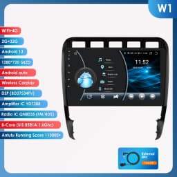 Hizpo Android 14 Auto Radio For Porsche Cayenne 1 2002-2010 4G Car Multimedia GPS 2din Stereo AI Voice Wireless CarPlay 360 CAM