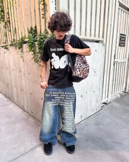 Y2K Men Jeans Vintage American Pattern Letter Jeans Streetwear Gothic Harajuku Hip Hop Men Women Fashion Casual Wide Leg Jeans
