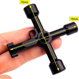 Electrical Cabinet Key,4 Way Utilities Key, Panel/Square/Triangle Key,Cross Key for Faucet,Valve,Electrical Cabinet Opening