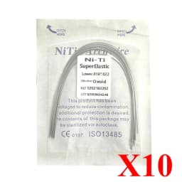 10pack AG Dental Arch Wires Orthodontic Super Elastic NITI Round Rectangle Archwire Lower/Upper 012/014/016/018/020/16x16/16x22