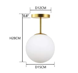 Postmodern Glass Ceiling Lamp Creative Simple Aisle Bedside Personalized Living Room Mirror Front Wrought Iron Lamp