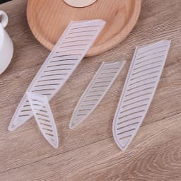 4pcs Transparent Knife Cover Transparent Plastic Kitchen Knife Blade Protector Cover For 3/5/7/8 Inch Knife