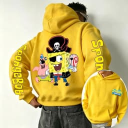 SpongeBob SquarePants and Patrick Star COS Pirate Cartoon Anime 2026 New Spring and Autumn Men's and Women's Fashion Hoodies
