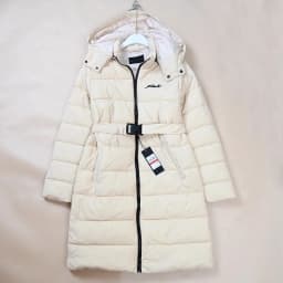 Autumn Winter Women's Cotton Jacket Mid-Length Embroidered Button Cotton Warm Casual Elastic Waist Coat Zipper Closure Long S...