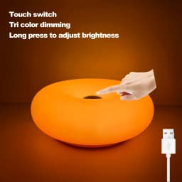USB Plug Doughnut Table Lamp Bedroom Bedside Ambient Light Bauhaus Living Room Dining Room Decorative Light(Not Glass)
