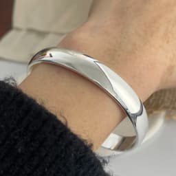 100% Solid 925 Sterling Silver Retro Bracelet for Women Men Vintage Handmade Wide Simple Bracelet Birthday Gift