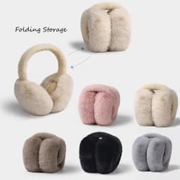 Solid Color Folding Plush Ear Warmer Fashion Winter Earmuffs Thermal Cold Protection Ear Cover Outdoor Skiing Cycling Earflap