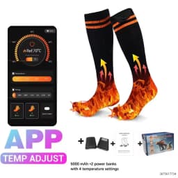 New APP Control Heated Socks 5000mah Battery Electric Heated Skiing Socks Winter Thermal Heated Foot Warmer Sport Socks