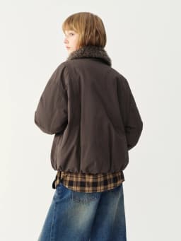FSLE Cashmere Fur Collar Jacket Down Jacket Women Short Retro Barn Style 2026 Winter New Arrival Chic Personality