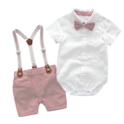Cotton Birthday Clothes Suit for 3 6 9 12 18 24 Months Boys Newborn Baby Formal Set Romper Toddler Jumpsuit Outfits Summer Suits