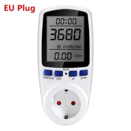 AC 220V EU Plug Digital Energy Power Wattmeter Meter Socket Kwh Wattage Voltage Analyzer Electricity Outlet Power Analyzer