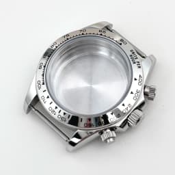 39mm VK63 Case Silver Watch Case Stainless Steel Watch Strap Fit VK63 Quartz Movement Watch Accessories Fits 20mm Strap