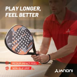 IANONI 8100 ORANGE Padel Racket Carbon Fiber Surface with EVA Memory Flex Foam Core Lightweight Padel Racquet