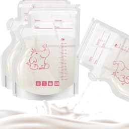 50pcs Breast Milk Storage Bags Pre Sterilized Leak Proof BPA Free Pouches Disposable Breastmilk Storage Pumping Freezing Elephan