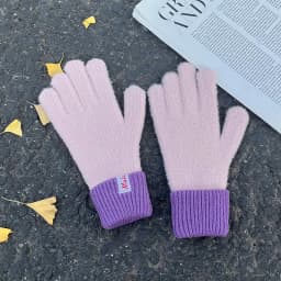 Women Winter Thickened Windproof Keep Warm Fingertip Touch Screen Knitted Gloves Fashion Color Spelling Soft