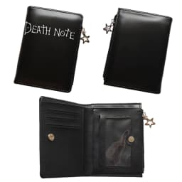 Death Note Anime Black PU Leather Short Wallet with Card Holders Zipper Pocket for Boys Girls Gift