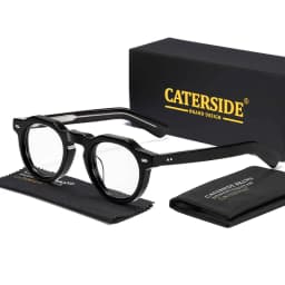 CATERSIDE Vintage Round Men Optical Glasses Frame Acetate High Quality Pin Core Thick Frame Glasses Women Decoration Eyeglasses