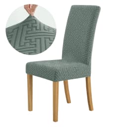 Elastic Jacquard Chair Cover For Dining Room Thick Dustproof Chair Cover Slipcover For Dining Kitchen Hotel Wedding Banquet