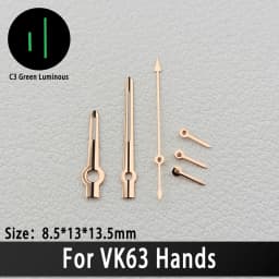 VK63 Hands High Quality VK63 Watch Hands Racing Hands C3 Green Luminous Watch Hands VK 63 Quartz Movement Men's Watches Parts