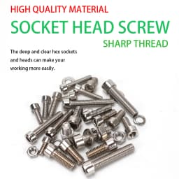 600pcs Stainless Steel Hex Socket Head Nuts and Bolts Set - M3, M4, M5, M6 Cup Head Hex Socket Heads - Includes Flat Washers