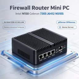 Fanless Firewall Mini PC Intel N150 Celeron 7305 J6412 N5105 4xIntel I226-V 2.5G LAN Solid Industrial Computer OPNsense Server