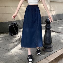 High Waist A-Line Midi Denim Skirt for Women Slimming Sli Autumn Faion Small Stature Bodycon Skirts