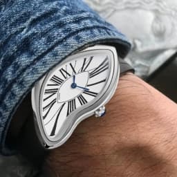 Surrealist Art Melting Clock Watch Unique Soft Time Quartz Wristwatch with Leather Band Creative Fashion Watch for Men Women
