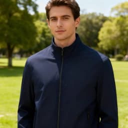 Men Windproof Jacket Versatile Men Coat Men's Stand Collar Jacket Windproof Long Sleeve Outerwear with Zipper Closure Smart