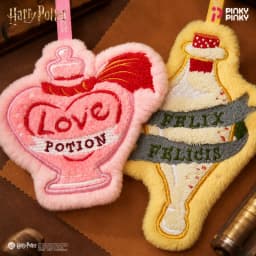 Pinky Harry Potter Plush Bag Charms Accessory Keychain for Daily Halloween Christmas Birthday Gift for Girls Students Fans
