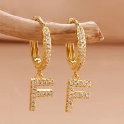 Nidin Hot Sale Initial A-Z Letters Mini Small Hoop Earrings Gold Color Zircon Jewelry Alphabet Fashion Christmas New Year Gift