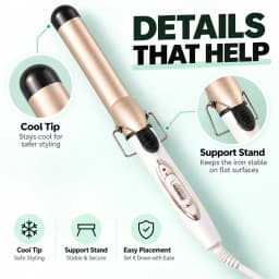 25mm & 32mm Large Barrel Curling Iron for Women, Hair Curling Wand with One-Button Control, Hair Curler for Loose Waves, Soft Curls & Voluminous Hairstyles, Easy-to-Use Portable Hair Styling Tool for Home, Travel & Daily Use