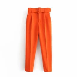 Spring Women's Slimming Versatile Belted Trousers Asymmetric Commute Sle High Waist Long Pants Casual Pants