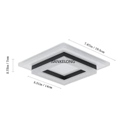 JIANKELONG Modern LED Square Ceiling Lamps 24W, Acrylic Ceiling Light for Bathroom, Hallway, Bedroom, Cool White Light 6500K
