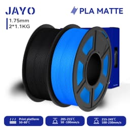 JAYO 2 Rolls 3D PLA Matte Printer Filament 1.75mm Neatly Wound PLA Filament with Matte Finish Print with 99% FDM 3D Printer