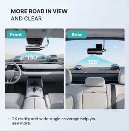 Ottocast OttoSafe Cam 2 in 1 Dash Cam Wireless CarPlay Adapter 2K 130° Wide Angle Night Vision Front Auto Recording Rear DashCam