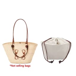 Drawstring bag organizer insert shoulder strap for Anagram Basket straw woven bag support inner liner bags accessories