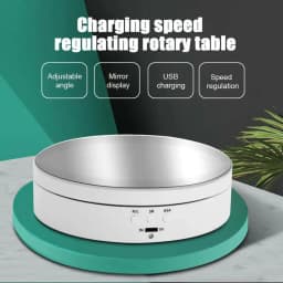 Rotating Display Stand 360-Degree Motorized Spinner Turntable with USB Power Cable for Photography Products and Shows (White)