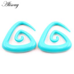 Alisouy 2pcs 1.6-10mm Irregul Triangle Acrylic Spiral Ear Tunnels Plugs Expander Stretcher Earrings Gauges Body Piercing Jewelry