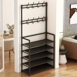 Five Layer Shoe Rack Simple Shoe Rack Integrated Storage Rack Household Shoe Rack Multifunctional Clothes Rack Coat Rack 2-piece